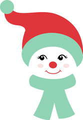 Retro snowman head isolated vector
vintage snowman face svg.
Retro snowman avatar with big eyes vector.