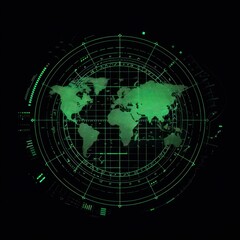 Naklejka premium Blueprint: Design of music logo featuring a PAL in green on a gold background. Include world as additional design element.