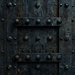 Weathered Metal Door with Bolts
