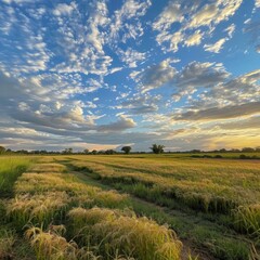 fields and sky that show all of Thai culture