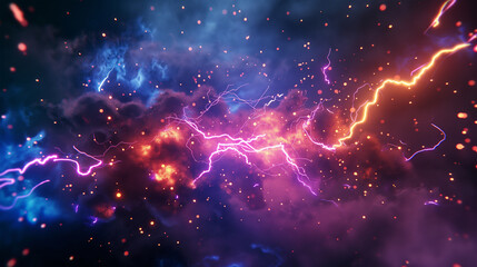Fototapeta premium The Lightning effect background isolation, Illustration