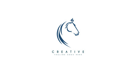 Beauty horse ranch stable, power logo design vector illustration