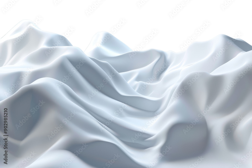Aufkleber abstract 3d rendering depicting smooth, undulating surfaces in soft white tones, evocative of waves 