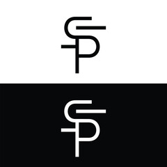 SP or PS monogram letter logo design