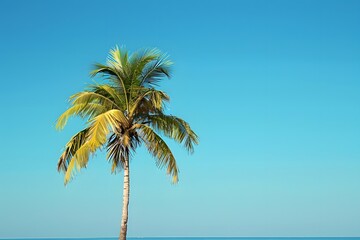Serene Palm Tree Against a Clear Blue Sky