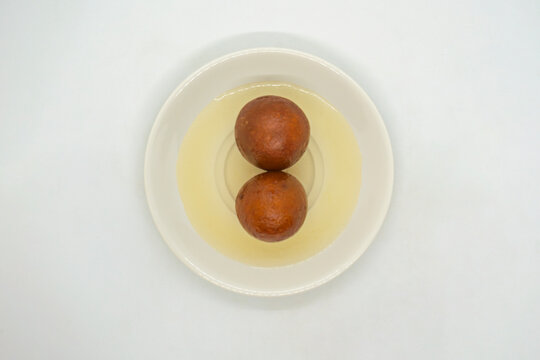 A Plate of Gulab Jamun Lal Mohan Sweets for Indian Ceremony Festival Diwali