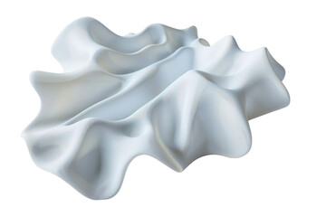 Fototapeta premium Close-up of a crumpled white fabric. Smooth texture and wave-like folds. Perfect for backgrounds and design elements.