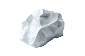 Obraz premium Geometric low-poly illustration of a single white rock isolated on a transparent background.