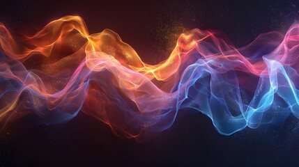 Fototapeta premium Vibrant Waves of Light and Color in Abstract Design