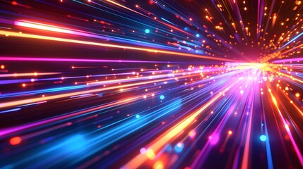 Obraz premium Vibrant Light Trails in Motion: A Stunning Display of Color and Energy