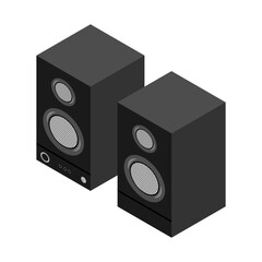 Speakers perspective, Audio speakers, speakers icon, music speaker flat illustration vector design