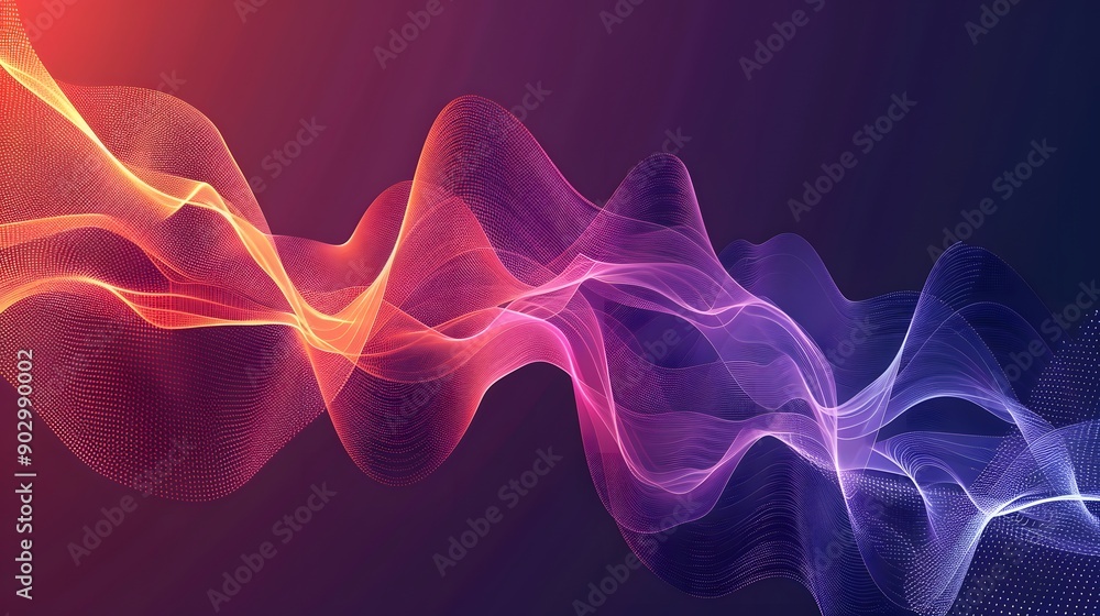 Aufkleber vibrant abstract wave patterns in gradient colors