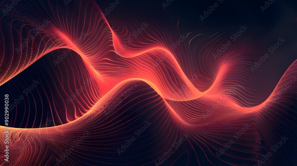 Poster dynamic waves of light: a mesmerizing abstract design