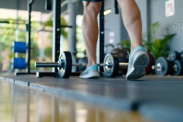 A person doing deadlifts in a gym