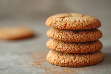Deliciously Stacked Cookies on a Rustic Surface