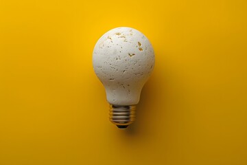 Unique Light Bulb Design on Vibrant Yellow Background