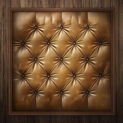 The Leather upholstery in a wooden frame isolation, Illustration