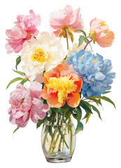 Fototapeta premium PNG Fully bloomed peonies in vase art flower petal.