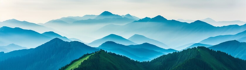 Obraz premium Mountain landscape with protected wildlife corridors, natural balance, habitat connectivity