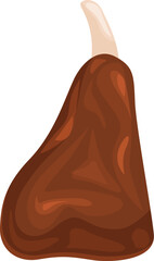 Big piece of meat with bone for cooking delicious food, isolated on white background