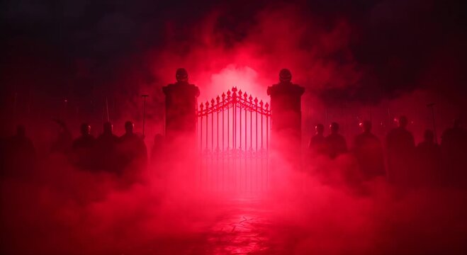 Halloween party with fog machines and eerie lighting effects