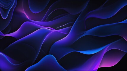 Obraz premium Abstract dark background with blue and purple flowing lines.