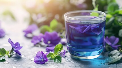 Butterfly pea tea explosion showcasing the stunning blue color and floral notes