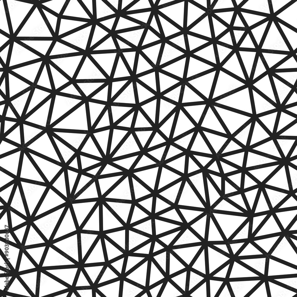 Poster minimalistic triangles background. small triangles size. bold lines weight. repeatable pattern. seam