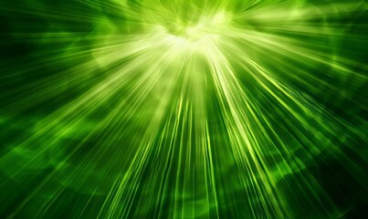 Naklejka premium Abstract light of rays on green background from the center, Generative AI