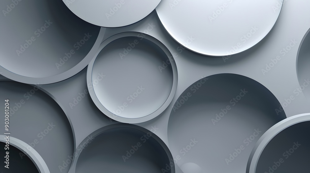 Aufkleber an elegant geometric background with overlapping circles creating a sense of movement