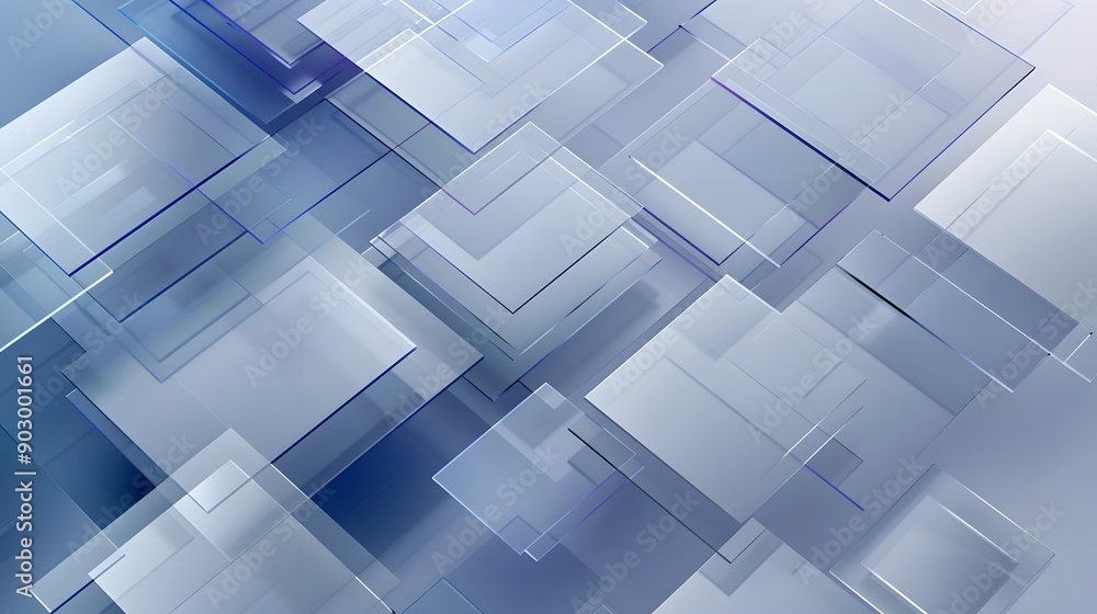 Aufkleber sophisticated geometric background with overlapping translucent squares in cool tones