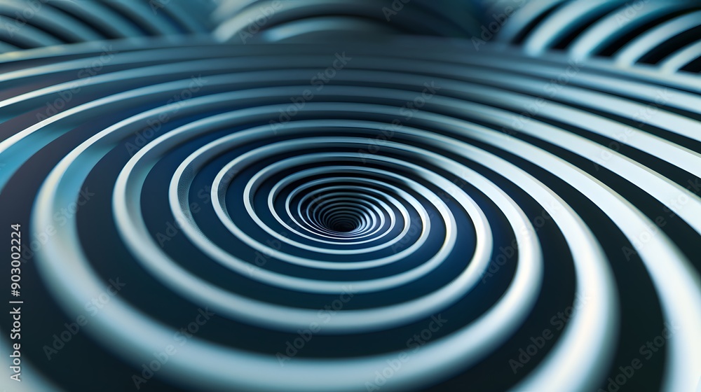 Poster a mesmerizing 3d geometric background with concentric circles forming an optical illusion