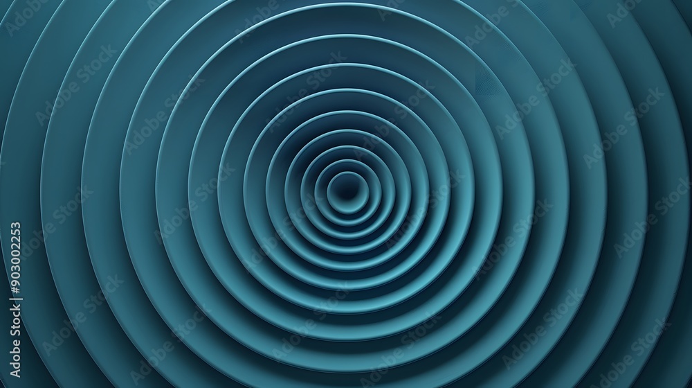 Poster a mesmerizing 3d geometric background with concentric circles forming an optical illusion