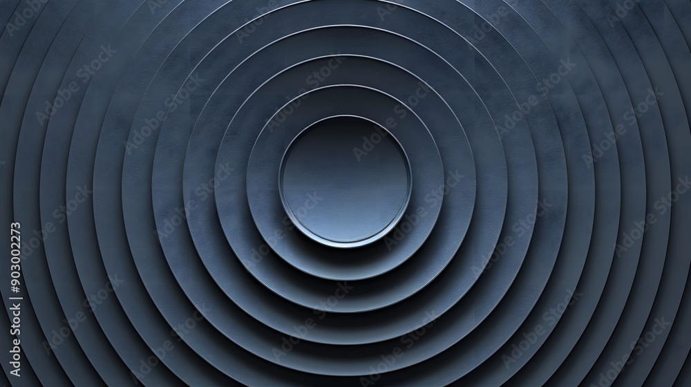 Poster a mesmerizing 3d geometric background with concentric circles forming an optical illusion
