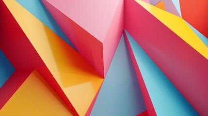 Obraz premium A minimalist geometric background with clean lines and sharp angles in bold colors 