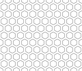 Hexagonal pattern background. Rounded hexagons mosaic cells with padding. Hexagonal shapes. Seamless tileable vector illustration.