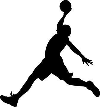 slam dunk silhouette pose, baseketball silhouette vector