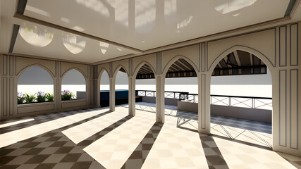 corridor in the hotel. Generative AI