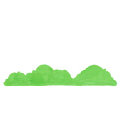 Obraz premium Watercolor Green bush, grass, nature