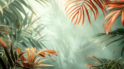 Lush Tropical Foliage with Soft Light and Warm Tones
