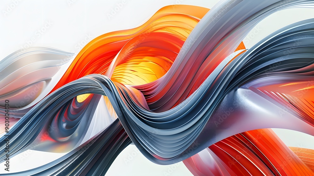 Poster dynamic flow of colorful waves in abstract design