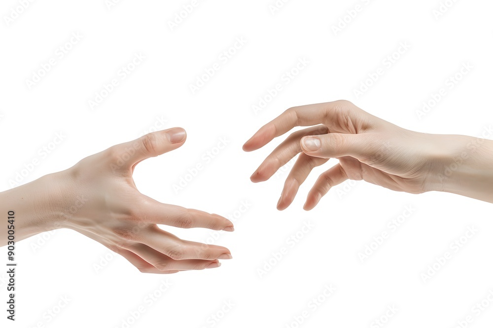 Poster a symbolic connection: reaching hands in unity