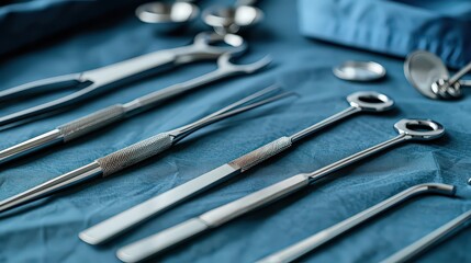 Fototapeta premium professional depiction of a thyroid surgery setting, with medical staff in action and surgical tools prepared, highlighting the precision and care involved in thyroid procedures.