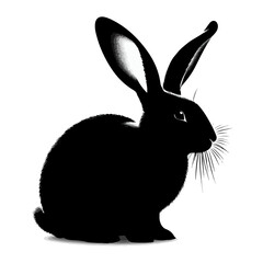 Obraz premium rabbit silhouette, black rabbit silhouette.