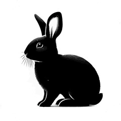  rabbit silhouette, black rabbit silhouette.