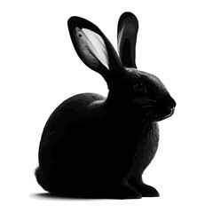  rabbit silhouette, black rabbit silhouette.