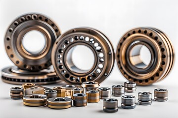 Precision Engine Components: A Close-Up of Engine Parts and Bearings
