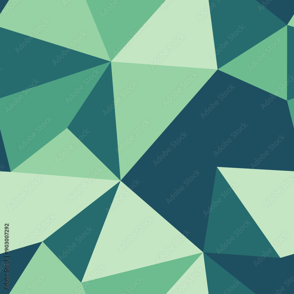 Poster mosaic background with large triangles in a repeatable pattern. features a soft green harmony palett