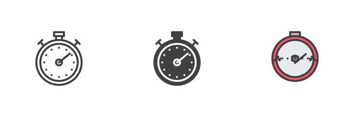 Stopwatch different style icon set