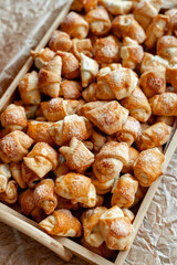 Delicious Golden Brown Pastry Bites Presented Beautifully in a Rustic, Charming Basket